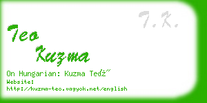 teo kuzma business card